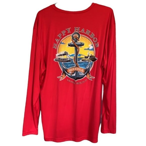 Sport Tek Happy Harbor Marina Long Sleeve Moisture Wicking Red Size XXL EUC - Picture 1 of 8